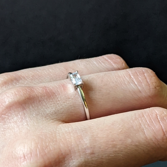 Baguette Lab Diamond CZ Ring 5, 6, Cubic Zirconia - Picture 3 of 7